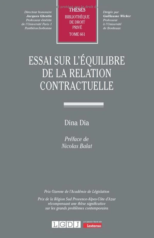 Essai sur l'équilibre de la relation contractuelle (661)