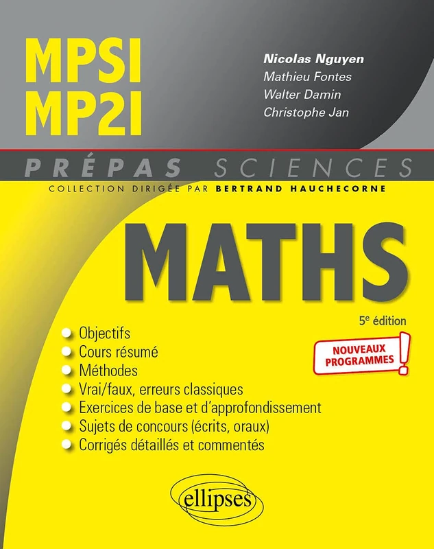 Mathématiques MPSI/MP2I - Programme 2021