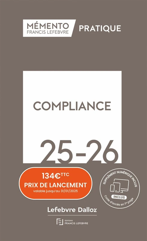 Francis Lefebvre Memento Compliance 2025-2026 Law Book