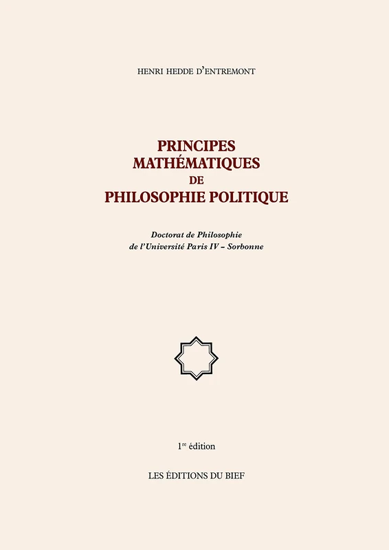 Principes mathématiques de philosophie politique: Doctorat de Philosophie - Image 1