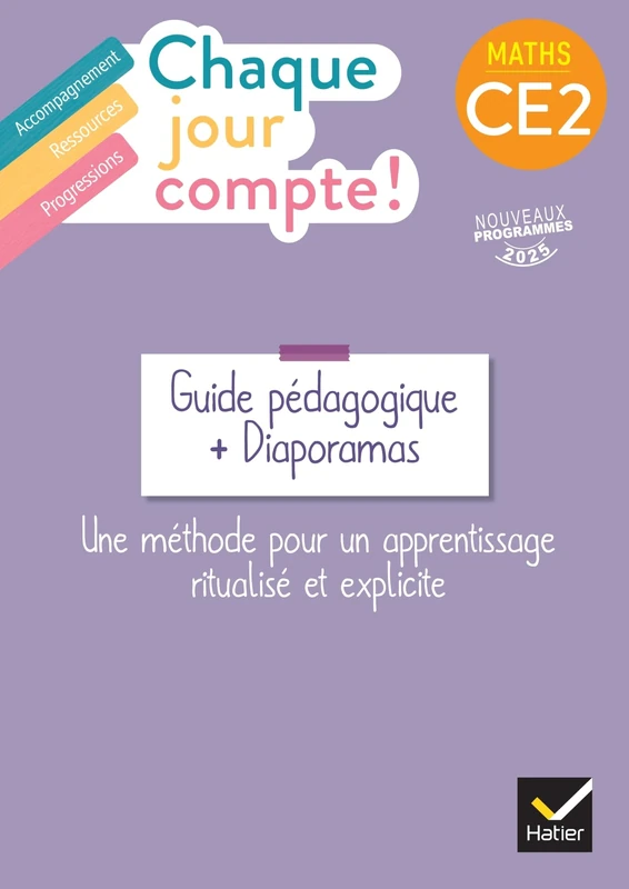 Chaque jour compte - Maths CE2 - Ed. 2025 - Guide bi-média avec diaporamas: Guide pédagogique + diaporamas - Image 1