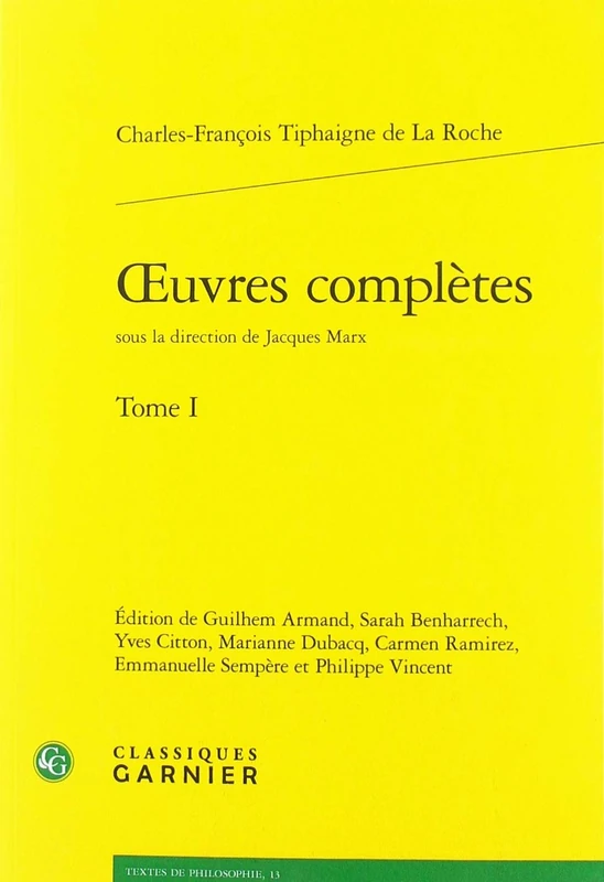 Oeuvres Completes: Tome I: 13 (Textes de Philosophie)