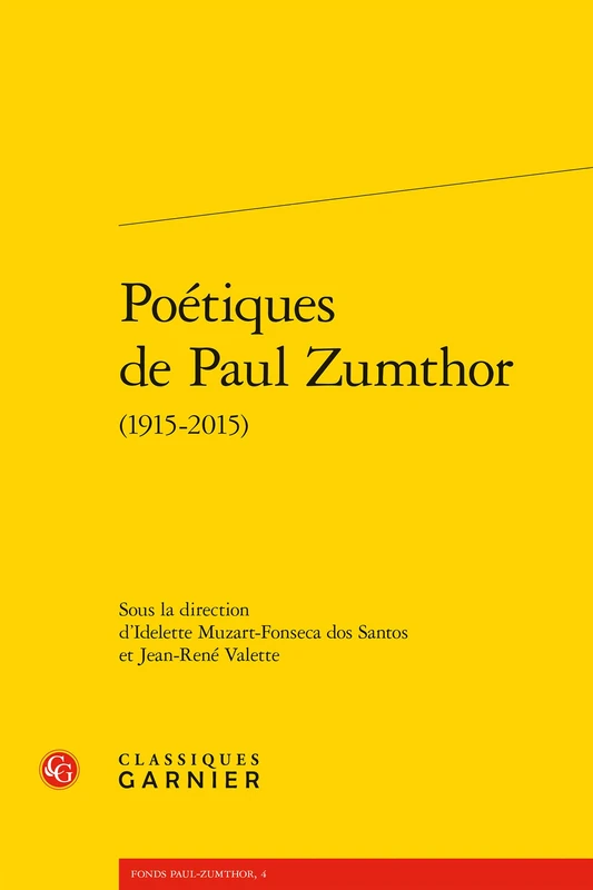Poetiques de Paul Zumthor: 4 (Fonds Paul-Zumthor) - Image 1