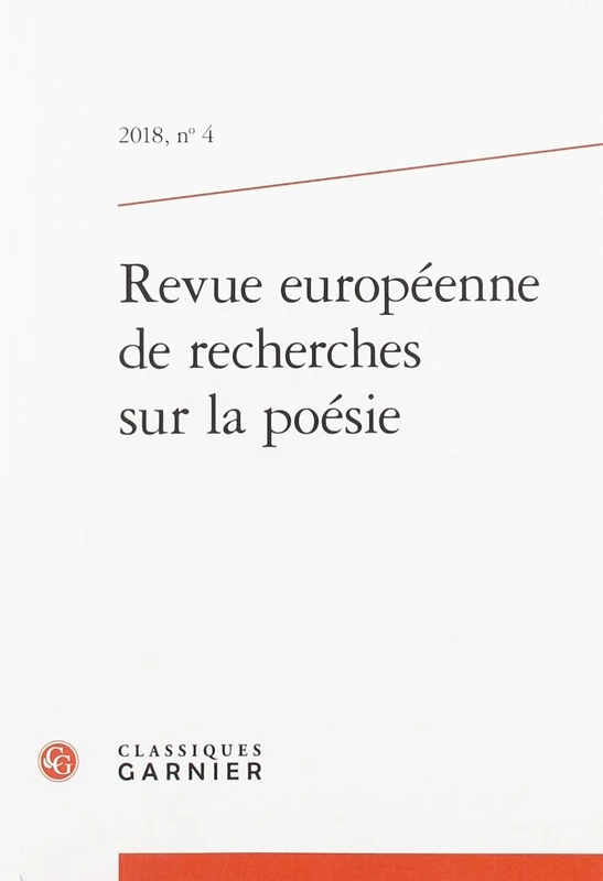 Revue européenne de recherches sur la poésie (2018) (2018, n° 4)