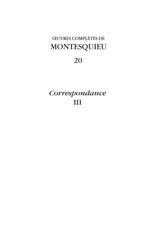 Oeuvres Completes. 20: Correspondance, III - Image 1