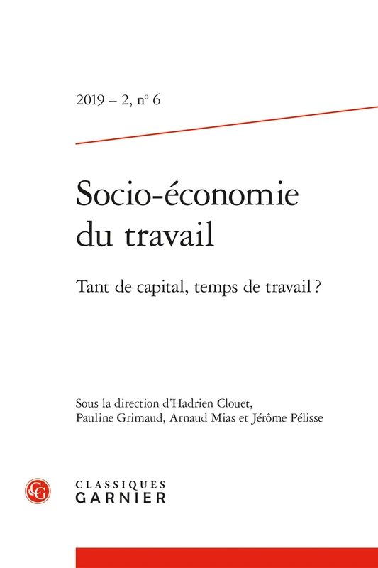 Socio-Economie Du Travail: Tant de Capital, Temps de Travail ?: 2019-2.6 - Image 1