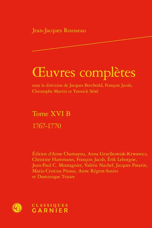 Oeuvres Completes: Tome XVI B: 1767-1770: 50 (Bibliotheque Du Xviiie Siecle) - Image 1