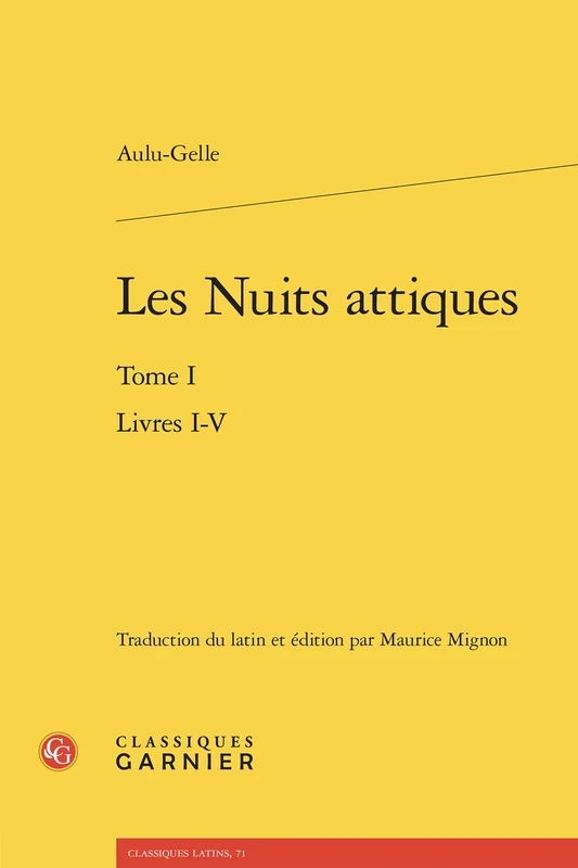 Les Nuits attiques: Livres I-V (Tome I) - Image 1