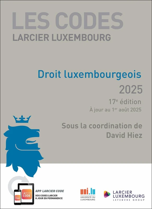 Code Larcier Luxembourg - Droit luxembourgeois 2025 - Image 1