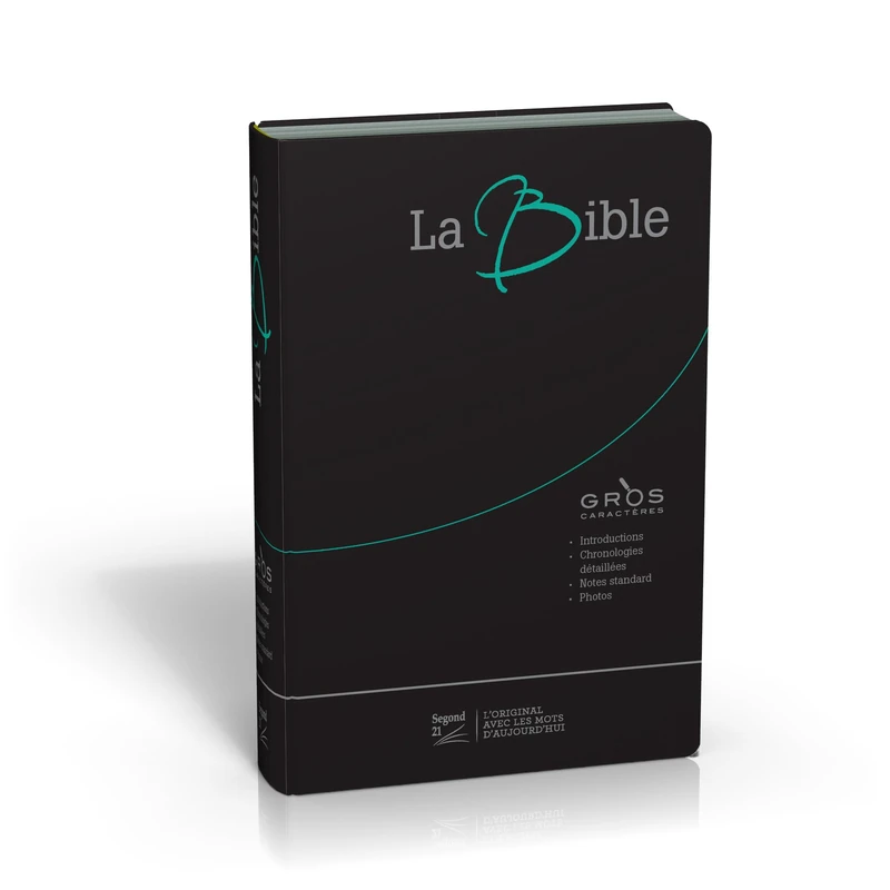 Bible Segond 21, gros caractères: couverture souple, fibrocuir noir