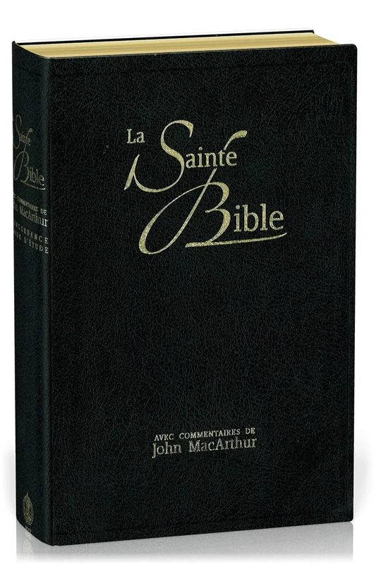 Bible d'étude Segond NEG MacArthur, noire: couverture souple, fibrocuir, tranche or