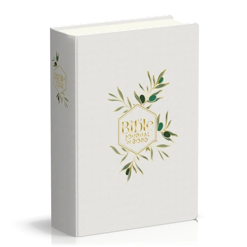 Bible Segond 21 Journal de bord: couverture souple, toilée blanc avec motifs dorés