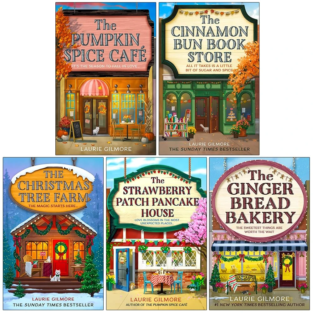 Dream Harbor Series 5 Books Collection Set By Laurie Gilmore (The Pumpkin Spice Café, The Cinnamon Bun Book Store, The Christmas Tree Farm, Strawberry Patch Pancake House & Gingerbread Bakery)