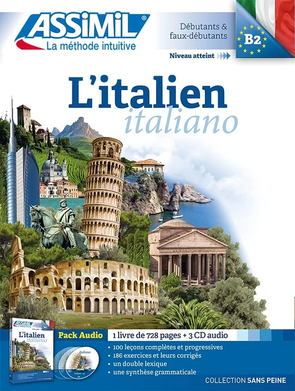 L'Italien - Collection Sans Peine (Book & CDs): Pack avec 1 livre