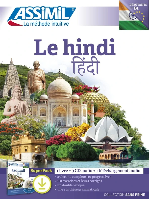 Le hindi. Livre + audio MP3 in download + 3 CD: SuperPack avec 1 livre, 1 téléchargement audio