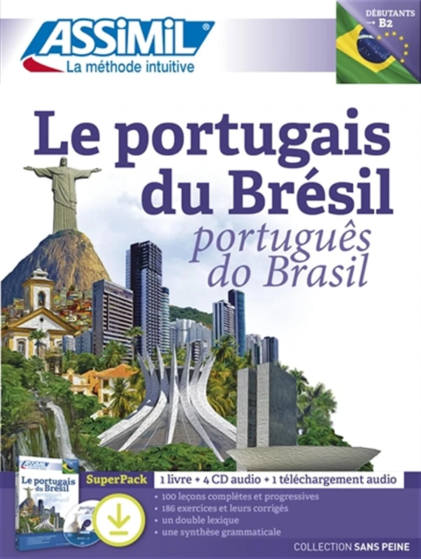 Superpack Tel Portugais du Bresil: Superpack avec 1 livre + 4CD audio + 1 téléchargement audio