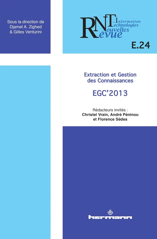Revue des nouvelles technologies de l'information, n°E24: Extraction et Gestion des connaissances - Image 1