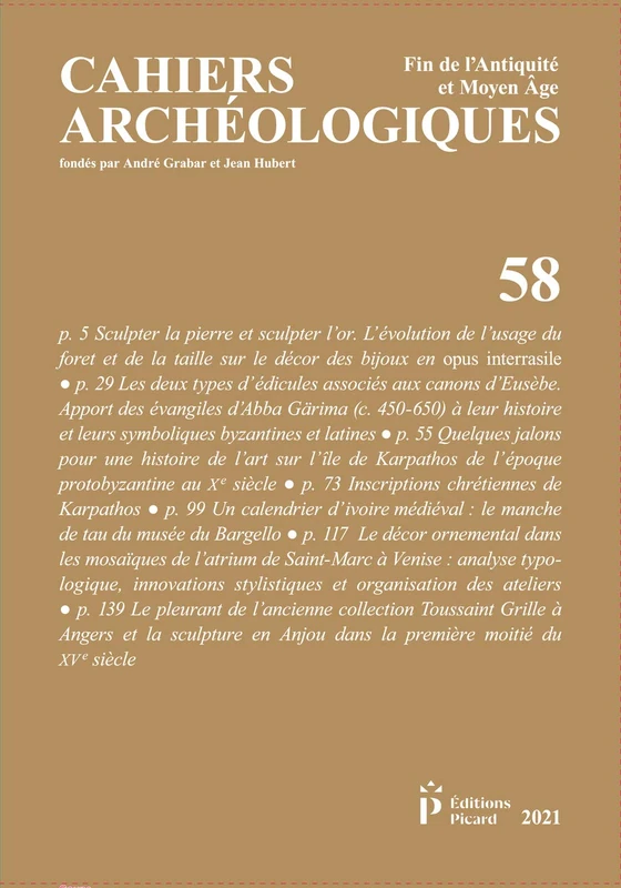 Cahiers archéologiques, n° 58: Fin de l'Antiquité et du Moyen Âge - Image 1