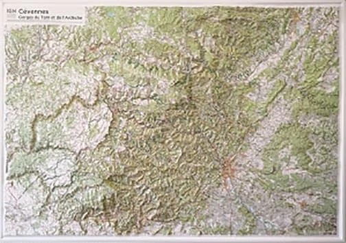 Cévennes - Gorges du Tarn et de L'Ardèche relief map (60179)