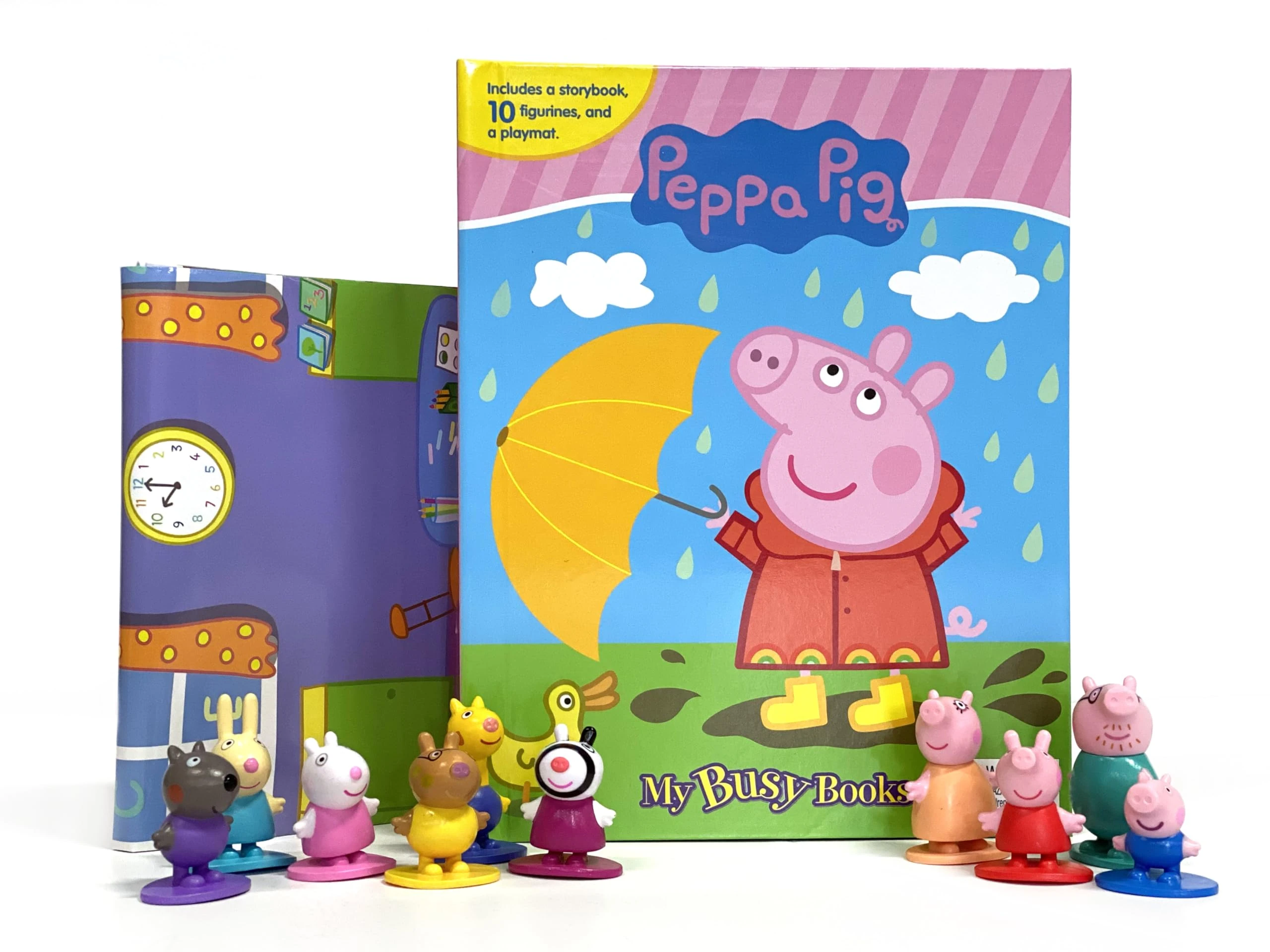 Peppa Pig My Busy Books - Storybook, 10 figurines, playmat