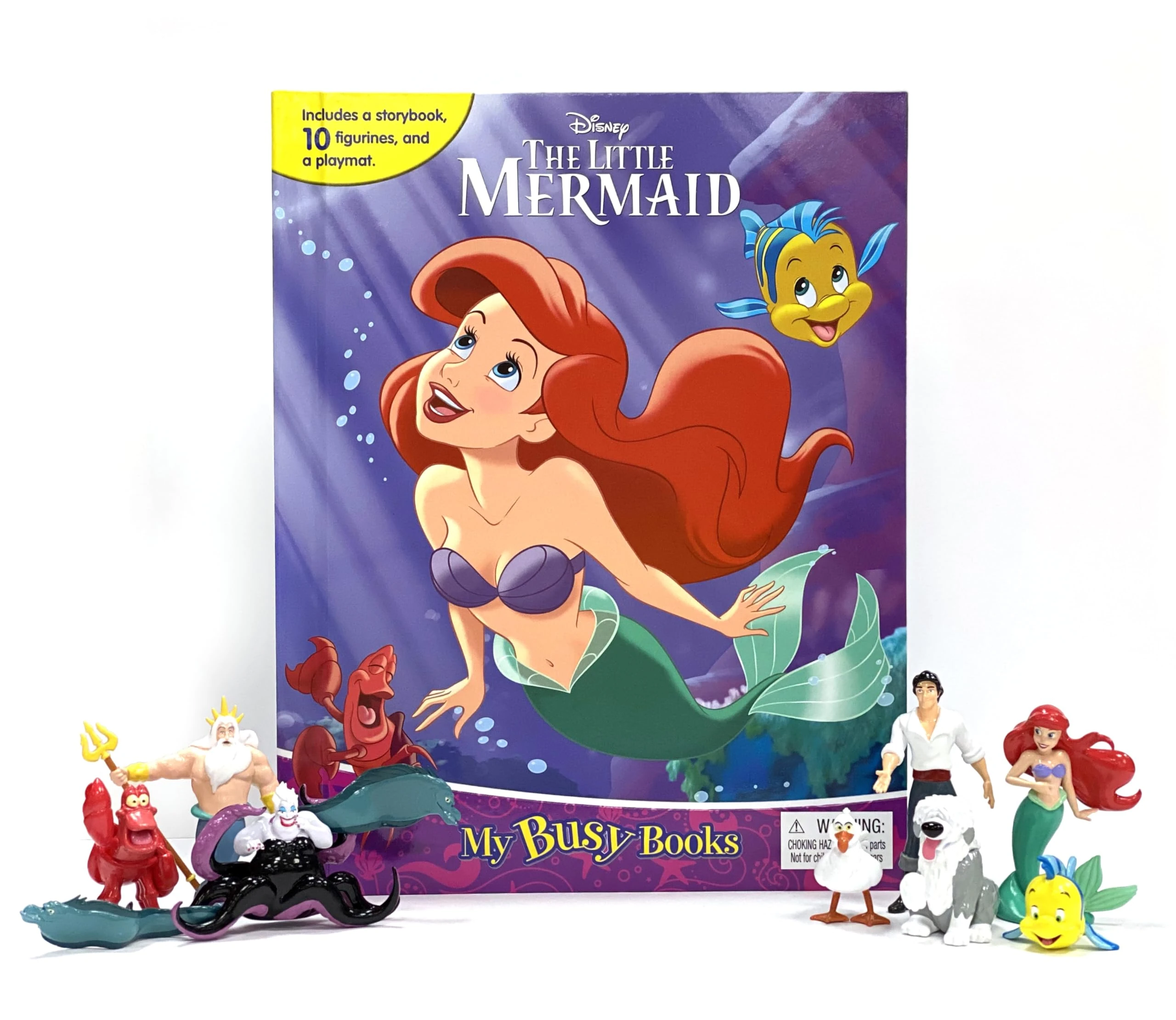Disney The Little Mermaid My Busy Books - Storybook, 10 figurines, playmat