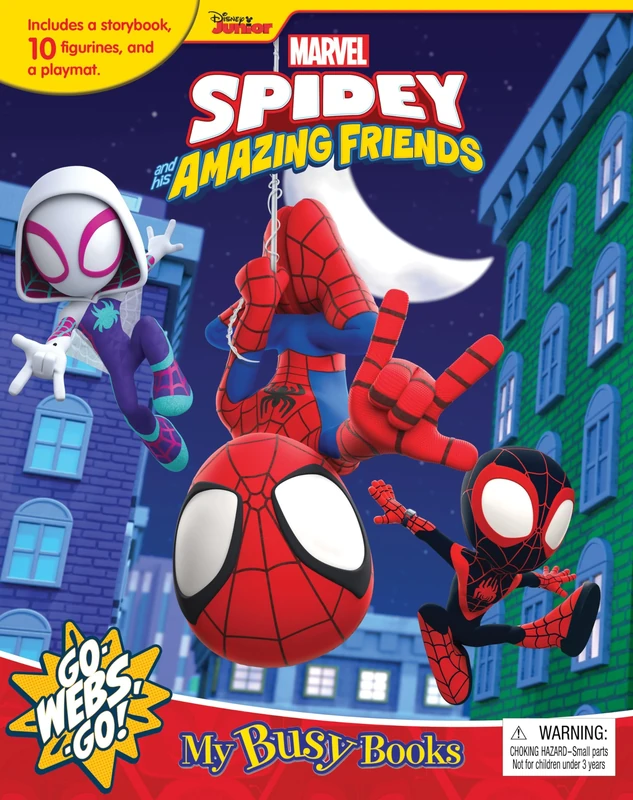 Marvel Spidey and his Amazing Friends My Busy Books - Storybook, 10 figurines, playmat