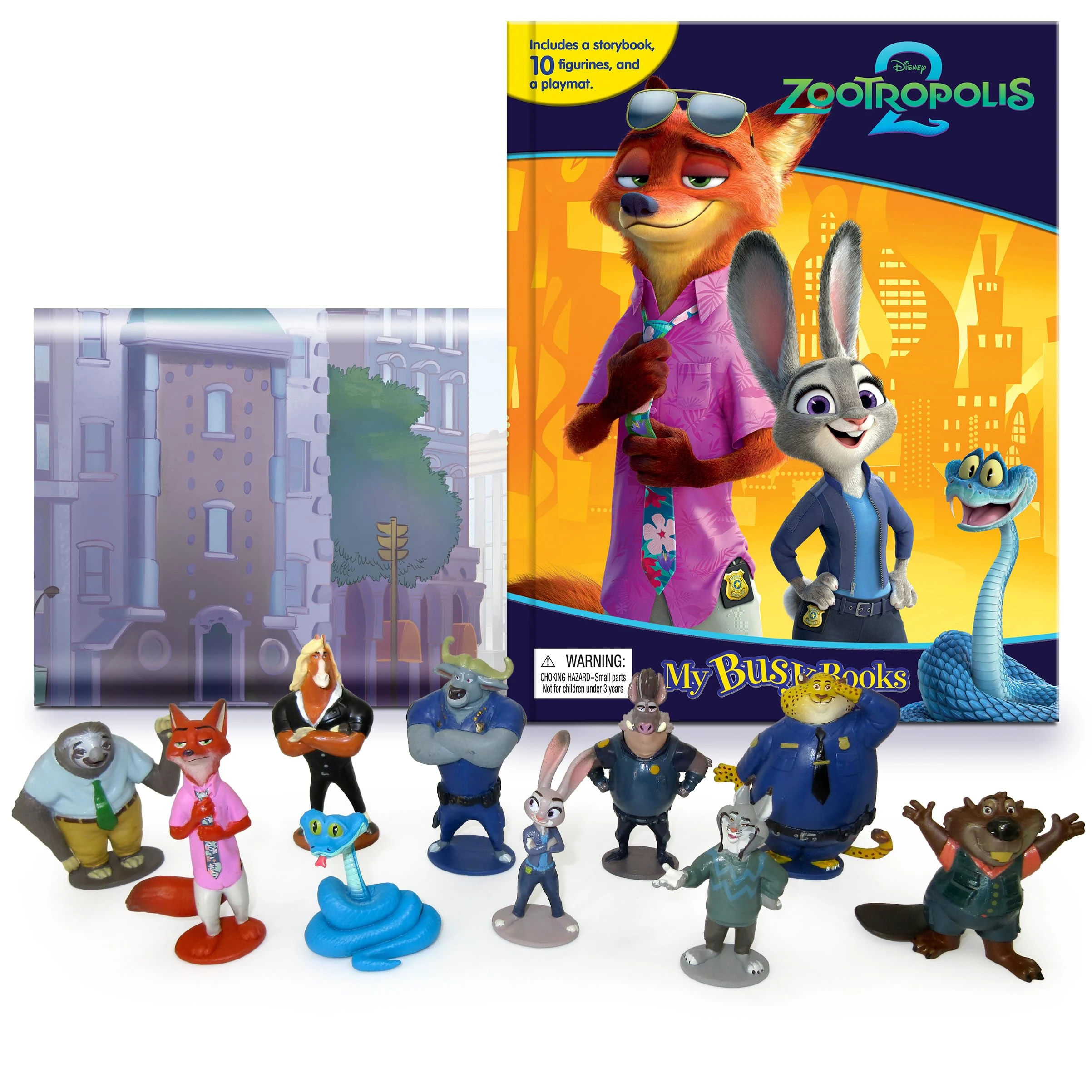 Disney Zootropolis 2 My Busy Books - Storybook, 10 figurines, playmat