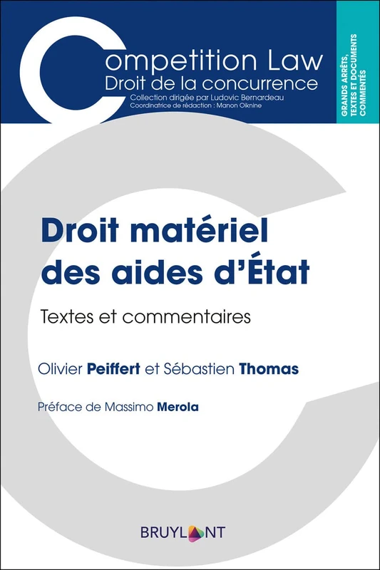 Droit matériel des aides d'État: Textes et commentaires