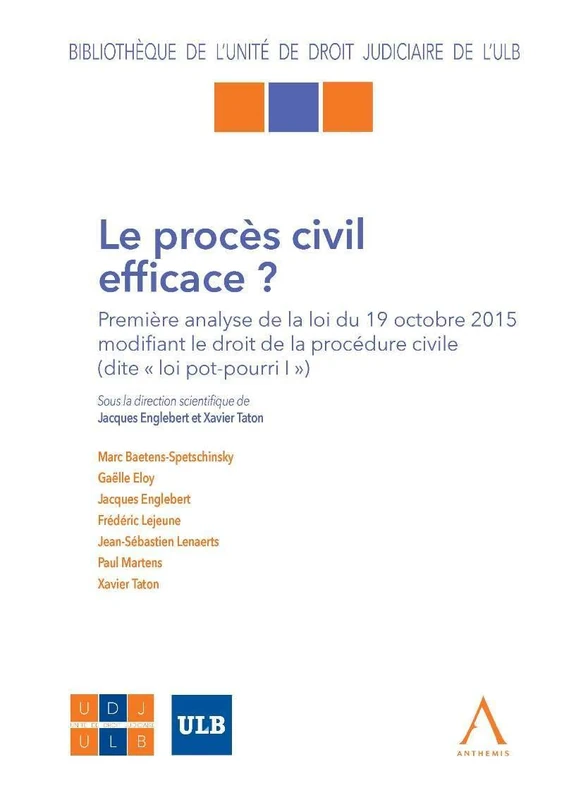 le procès civil efficace ?: SOUS LA DIRECTION DE JACQUES ENGLEBERT, XAVIER TATON