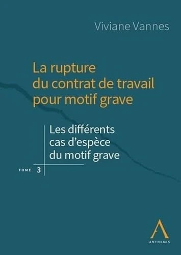 La rupture du contrat de travail pour motif grave - Volume 3: Les différents cas d'espèce du motif grave (Volume 3)