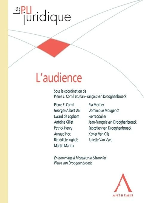 L'audience: En hommage à Monsieur le bâtonnier Pierre van Drooghenbroeck