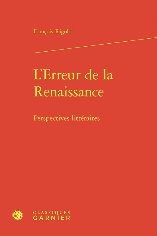 L'Erreur de la Renaissance: Perspectives Litteraires - Image 1
