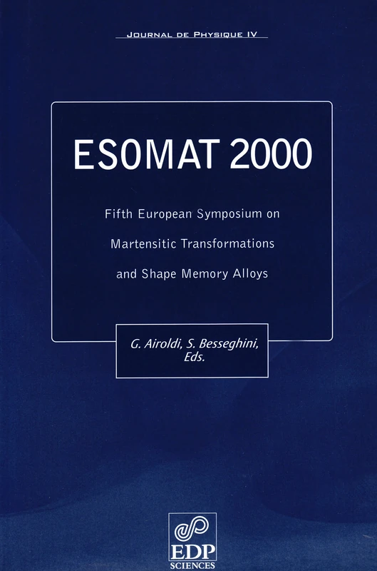 EDP Sciences ESOMAT 2000 - VTH European Symposium on Martensitic - Image 1