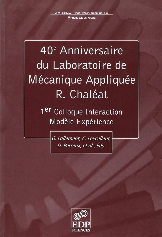 40EME ANNIVERSAIRE DU LABORATOIRE DE MECANIQUE APPLIQUEE