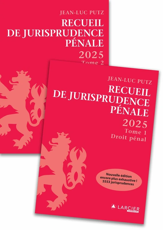 Recueil de Jurisprudence pénale 2025 - Tome 1 + Tome 2 - Image 1