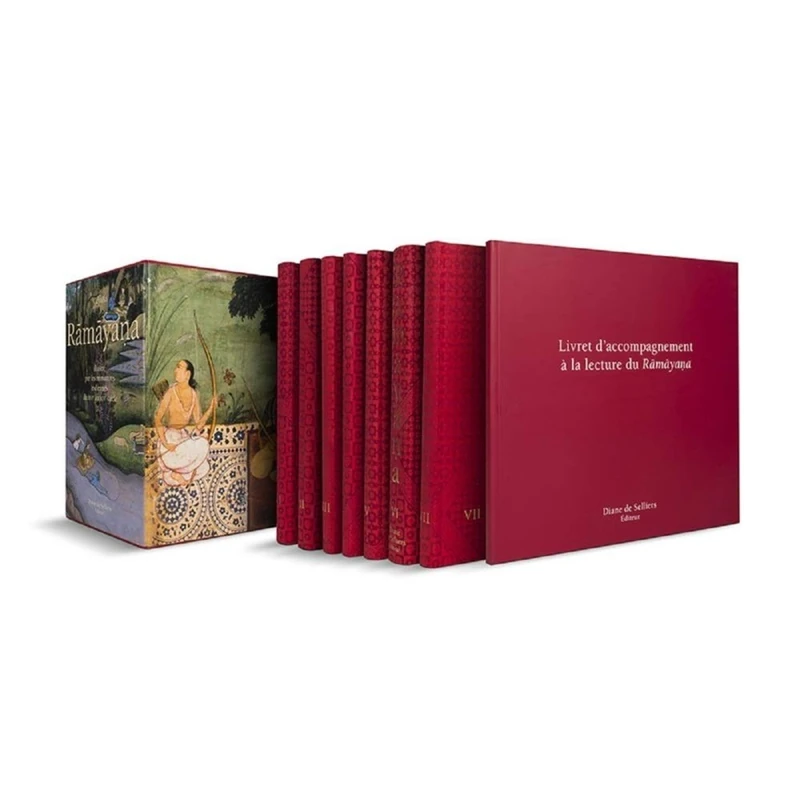 Ramayana de Valmiki illustré par les miniatures indiennes du XVe au XIXe siècle: Illustré par les miniatures indiennes du XVIe au XIXe siècle - Coffret en 7 volumes