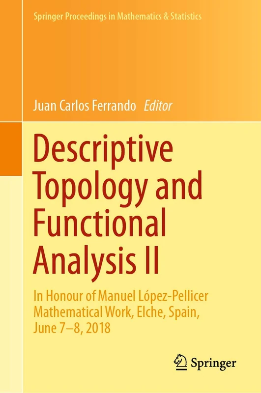 Descriptive Topology and Functional Analysis II: In Honour of Manuel López-Pellicer Mathematical Work, Elche, Spain, June 7–8, 2018: 286 (Springer Proceedings in Mathematics & Statistics, 286)