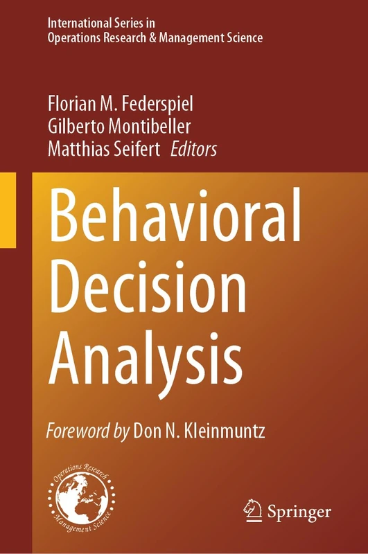 Springer Behavioral Decision Analysis: 350 Management Science Book