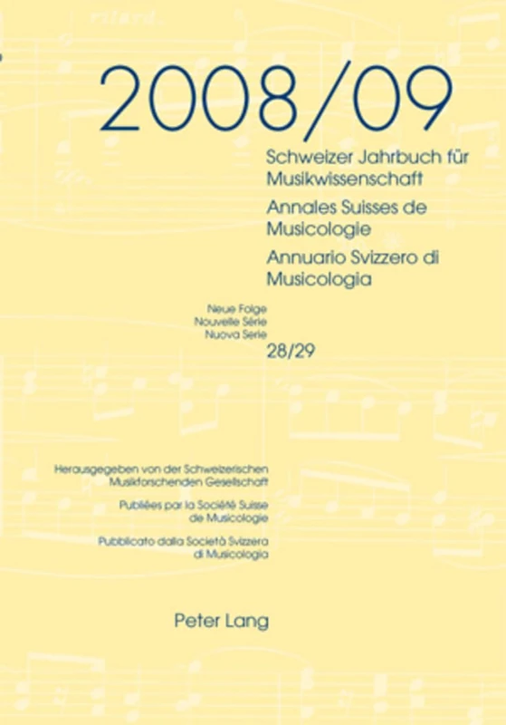 Schweizer Jahrbuch fuer Musikwissenschaft- Annales Suisses de Musicologie- Annuario Svizzero di Musicologia: Neue Folge / Nouvelle Série / Nuova Serie ... Neue Folge / Nouvelle Série / Nuova Serie) - Image 1