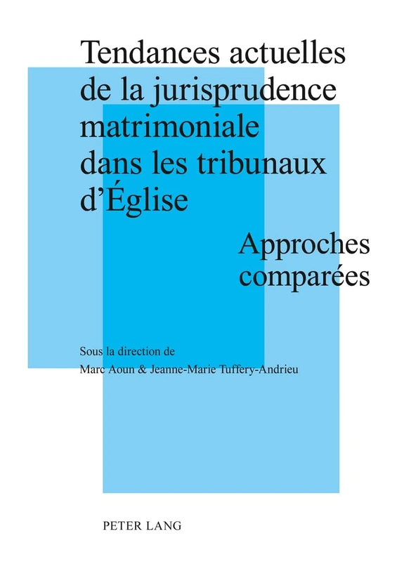 Tendances actuelles de la jurisprudence matrimoniale dans les tribunaux d'Église: Approches comparées- Actes de la Journée d'études tenue à Strasbourg le 27 novembre 2