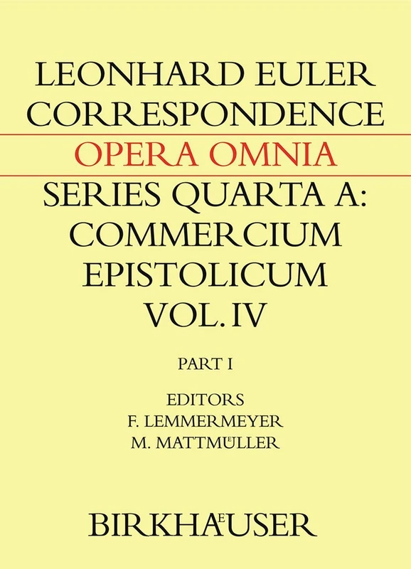 Birkhauser Leonhard Euler Correspondence with Christian Goldbach