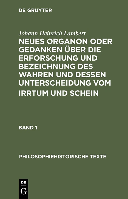 De Gruyter Neues Organon - Philosophiehistorische Texte - Image 1