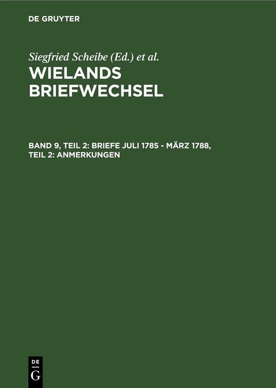 Wielands Briefwechsel V 9.2: Anmerkungen