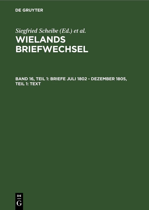 Wielands Briefwechsel V 16/1: Text