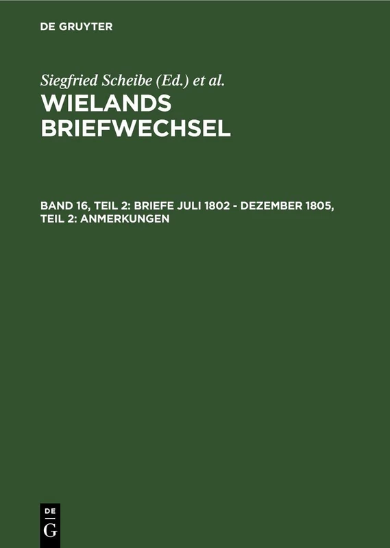 Wielands Briefwechsel V 16/2: Anmerkungen