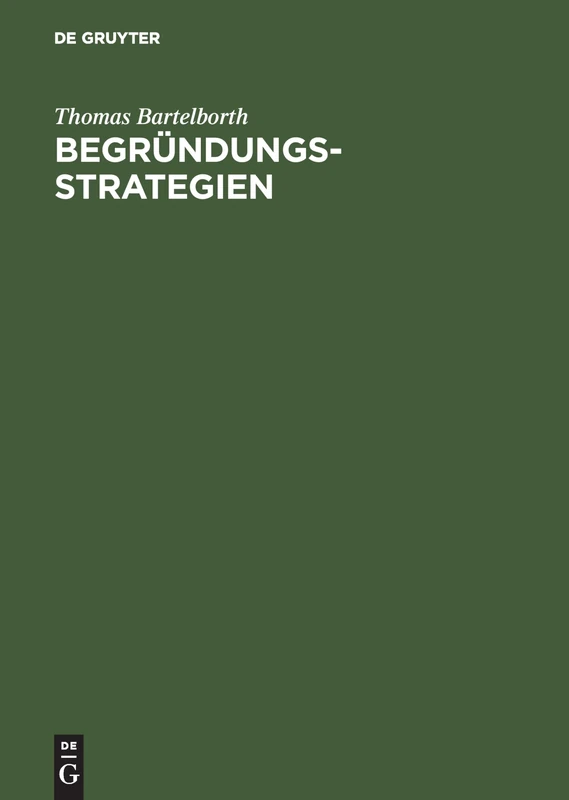 Begründungsstrategien: Ein Weg durch die analytische Erkenntnistheorie - Image 1