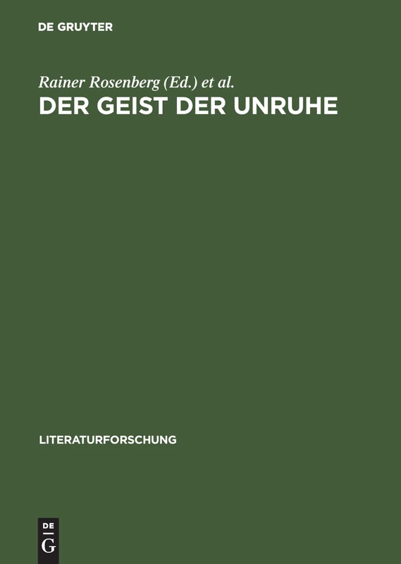 Der Geist der Unruhe: 1968 Im Vergleich. Wissenschaft - Literatur - Medien (Literaturforschung) - Image 1