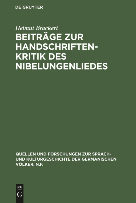 De Gruyter - Beitraege zur Handschriftenkritik des Nibelungenliedes 11