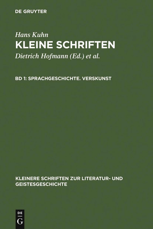 De Gruyter Sprachgeschichte. Verskunst - Literature History