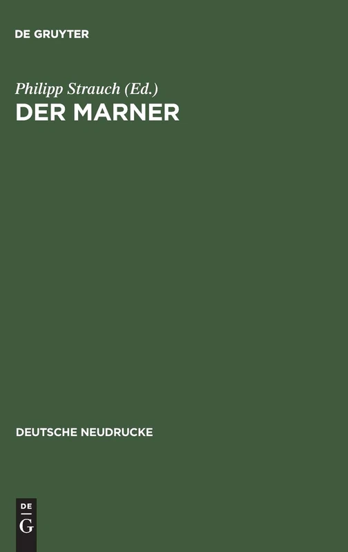 Der Marner: 14 (Quellen Und Forschungen Zur Sprach- Und Culturgeschichte der) - Image 1